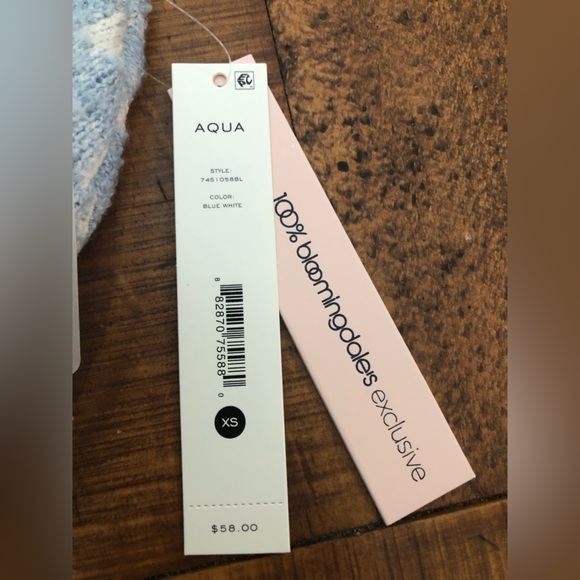 NWT Aqua Cardigan Dog Sweater in Baby Blue / White Checker - Size XS - Picture 5 of 5